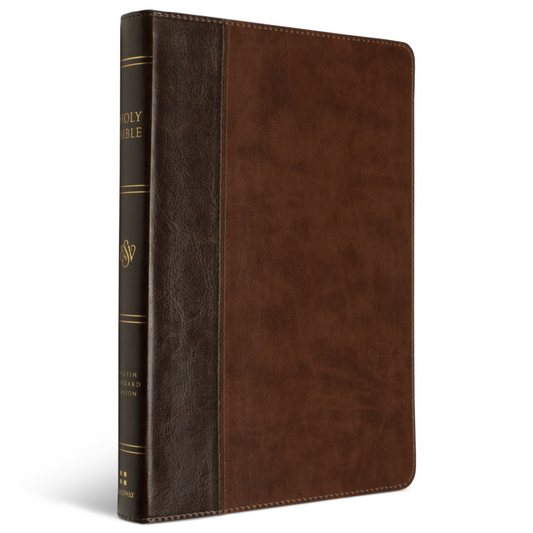 ESV Large Print Thinline Reference Bible, Brown/Walnut