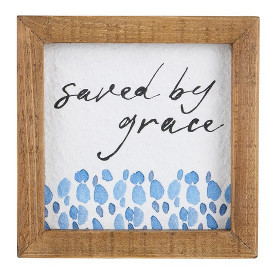 Framed Tabletop Plaque - Saved by Grace (J6110)