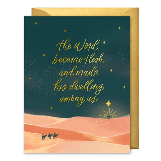 Christmas - Word Became Flesh Gold Foil Card