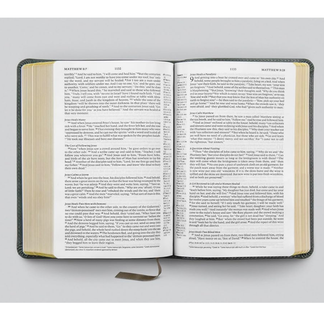 ESV Personal Reference Bible (Quiet Forest, Green, Ornament Design)