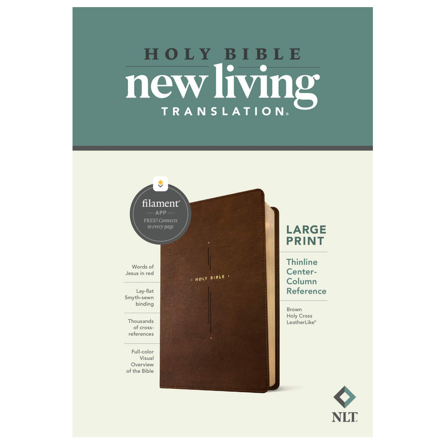 NLT Large Print Thinline Center-Column Reference Bible