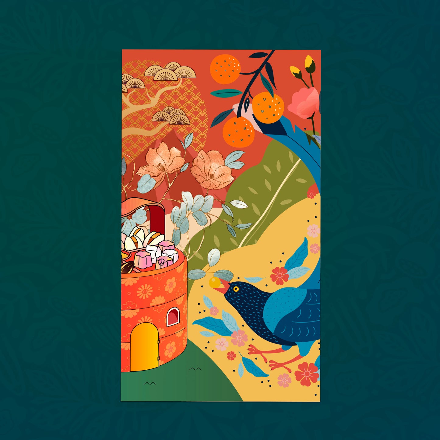 2025 Joyful Abundance Red Packets - Assorted 4 Designs, Pack of 8