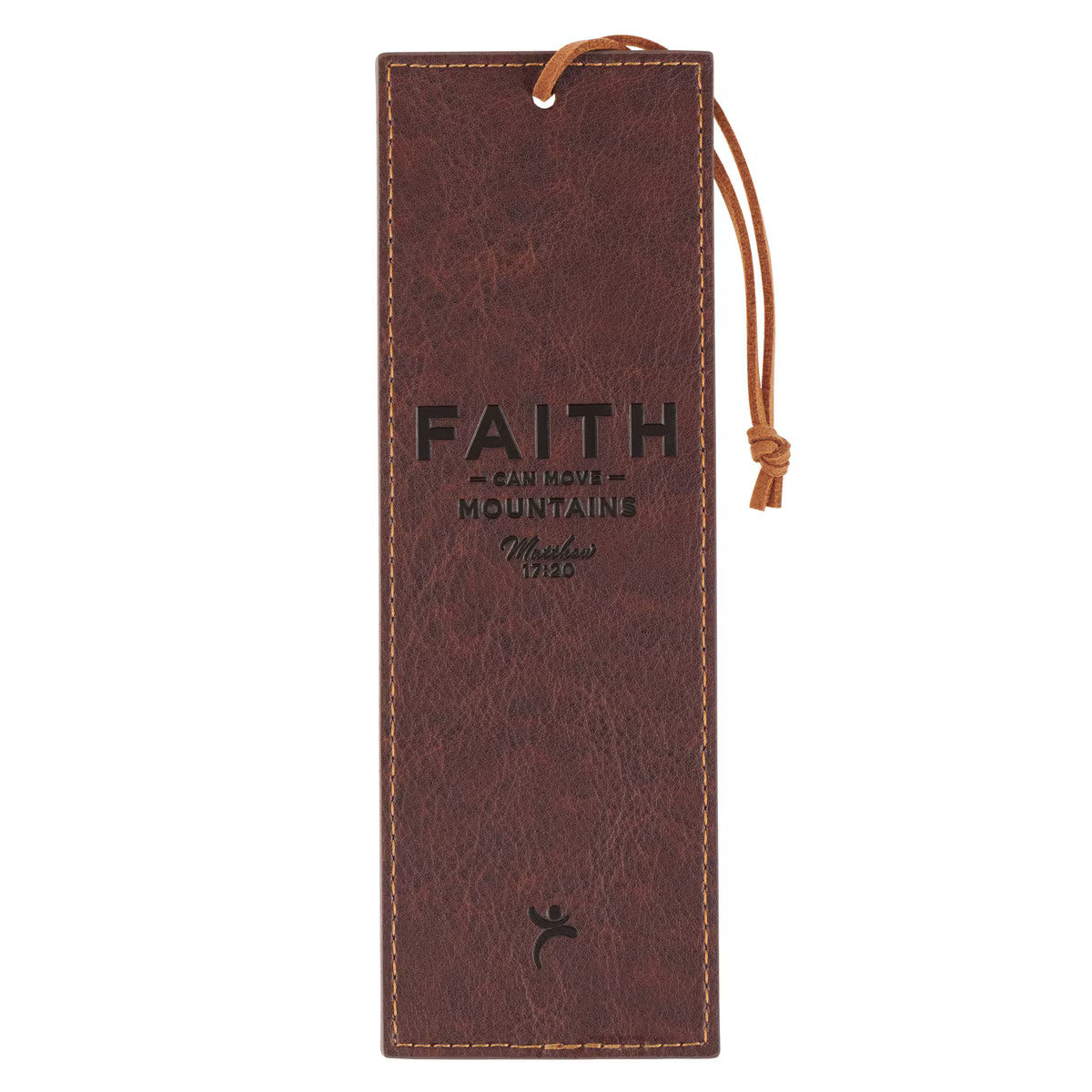 Leather Bookmark - Faith Can Move Mountains, Matthew 17:20 (BMF199)