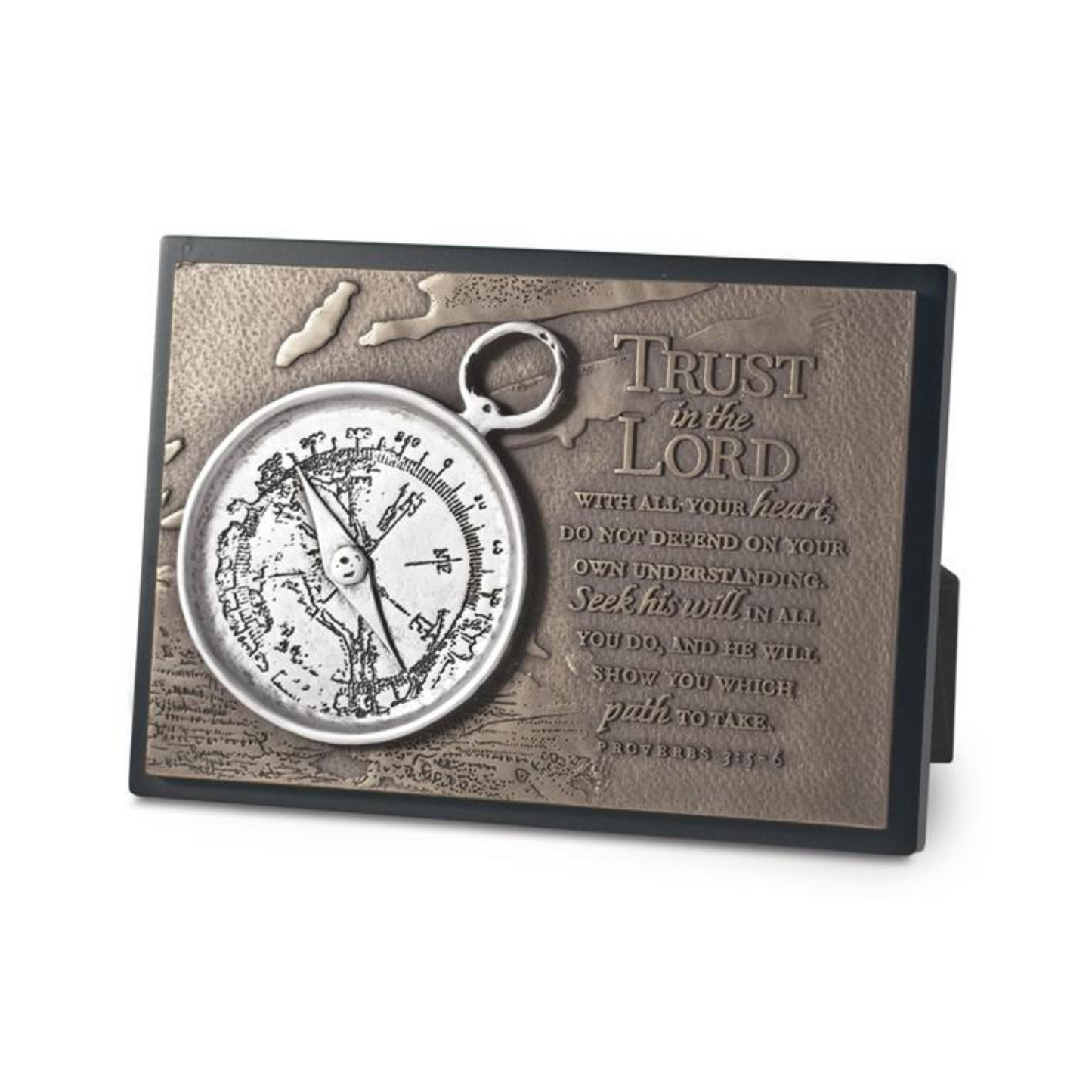 Sculpture Plaque: Trust In The Lord; Compass (#20753)