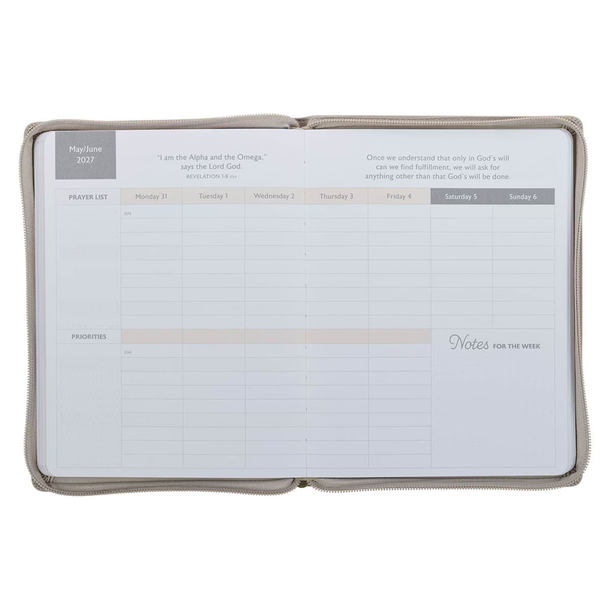 2027 Large Zippered 18-Month Planner - Amazing Grace (DPW372)