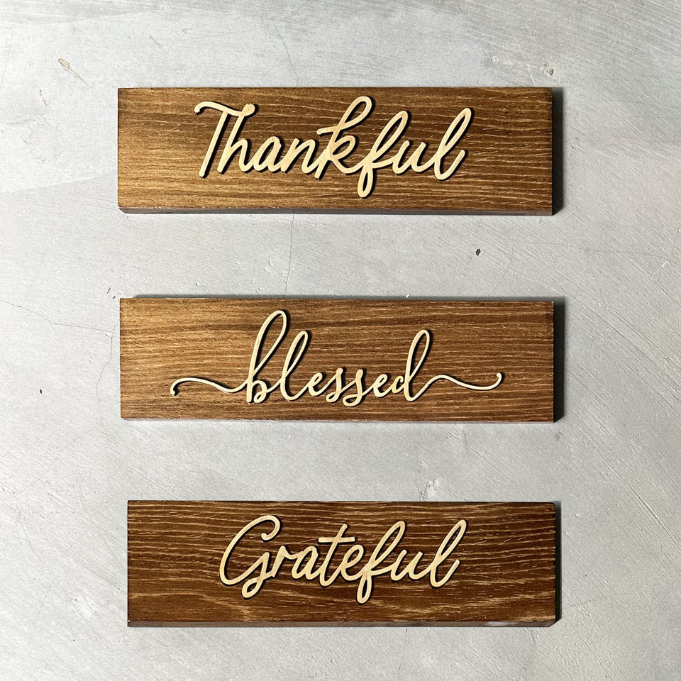 Small Genesis Board - Thankful, Blessed, Grateful