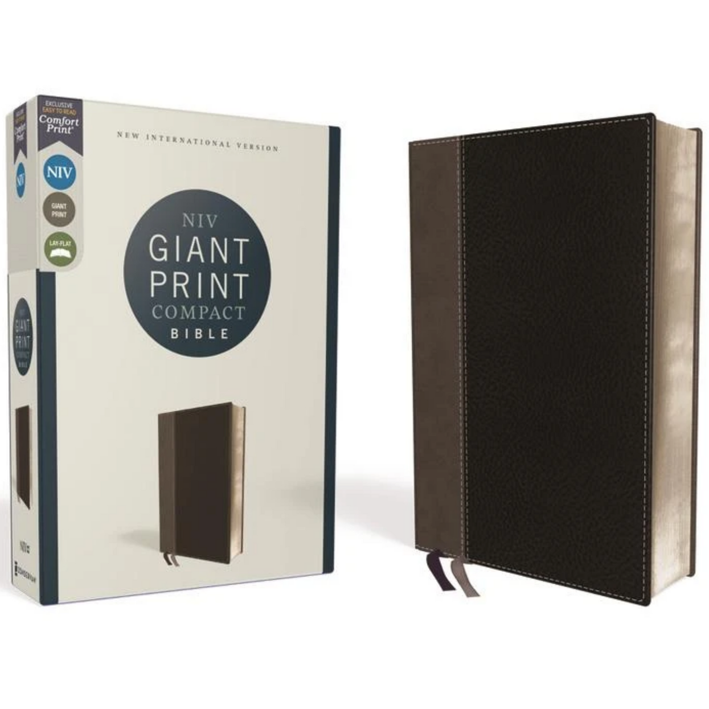 NIV Giant Print Compact Bible, Leathersoft - Black