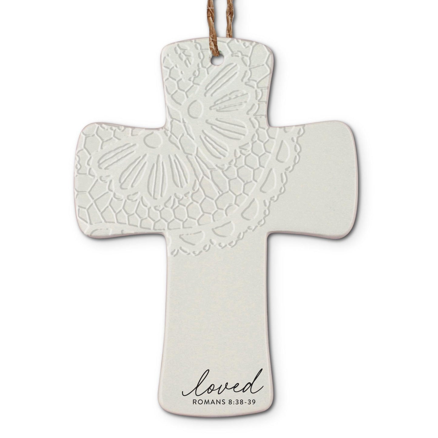 Christmas Ornament - Lace Textured Cross