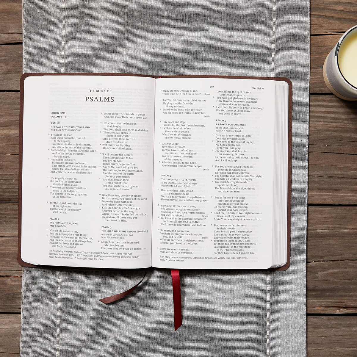 NKJV, Thinline Bible, Verse Art Cover Collection, Genuine Leather, Brown Indexed (Ps18:30)