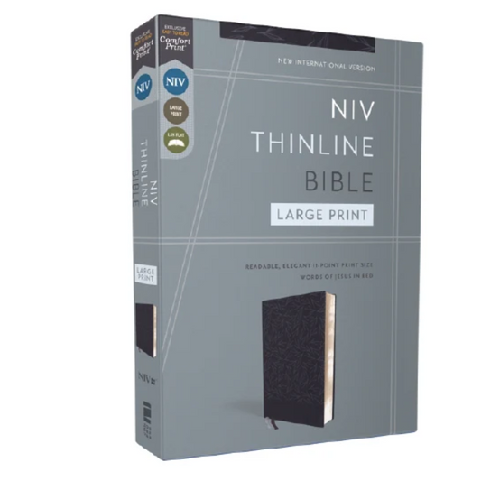 NIV Thinline Large Print, Blue Leathersoft