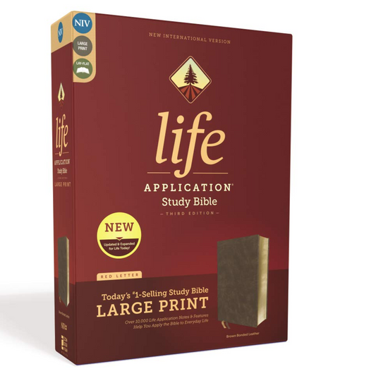 NIV Life Application Study Bible (Third Ed), Large Print, Bonded Leather, Brown