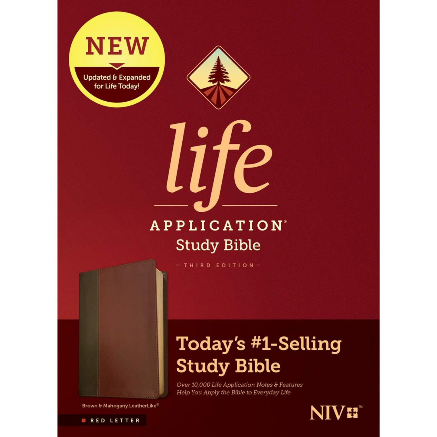 NIV Life Application Study Bible (Third Ed) - Brown/Mahogany