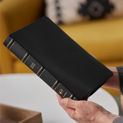 NKJV, Large Print Thinline Reference (Blue Letter) Maclaren Series, Genuine Leather