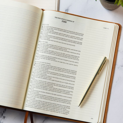 CSB Notetaking Bible, Large Print, LeatherTouch - Camel