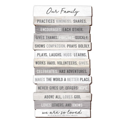 Stacked Wood Wall Plaque - Our Family, #45037 (29.5"H)