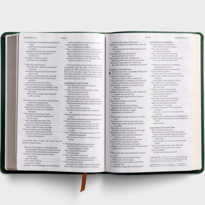 NLT Large Print Thinline Reference Bible - Evergreen Leatherlike (Filament-Enabled Edition)