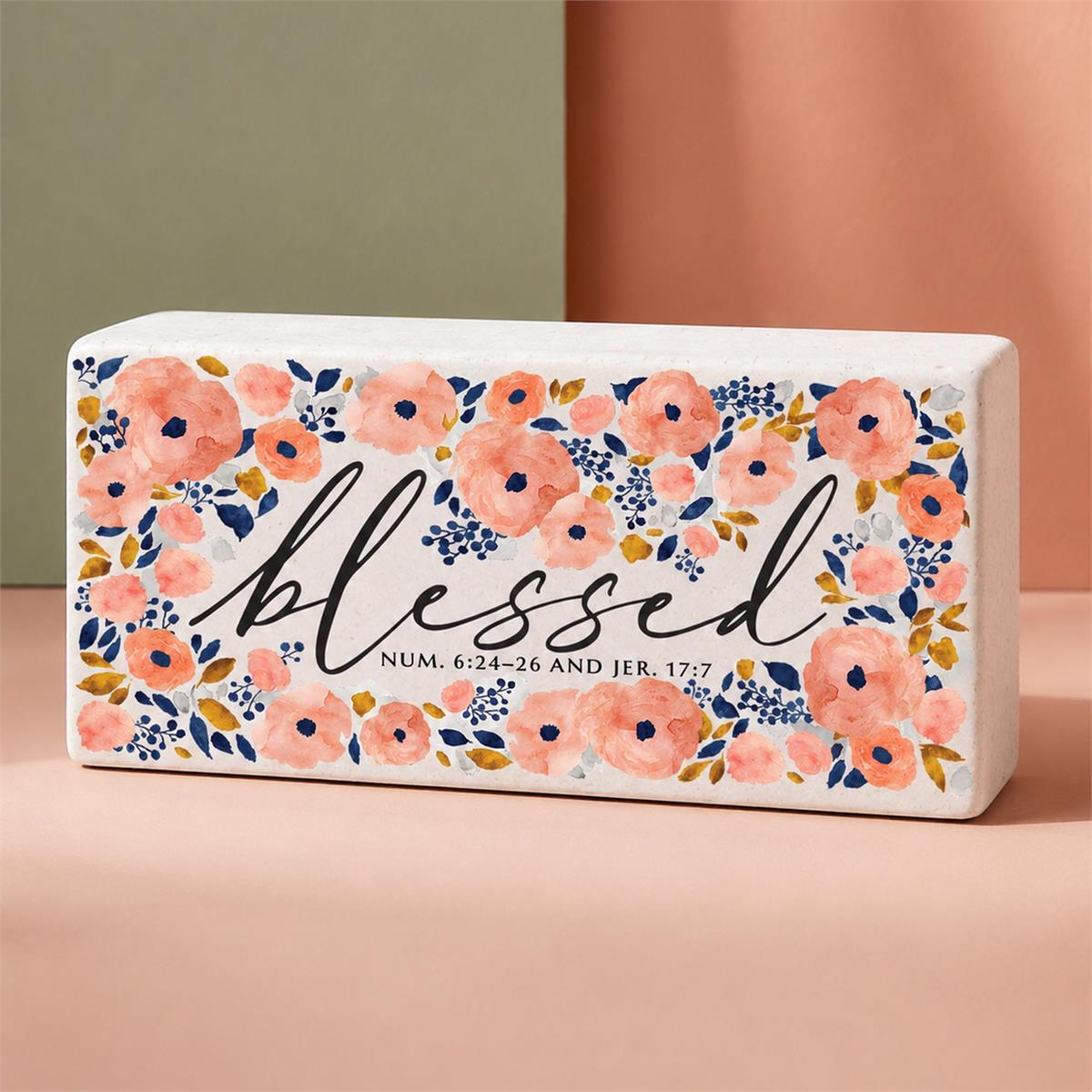 Scripture Block Plaque (Floral)