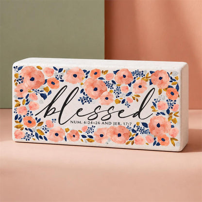 Scripture Block Plaque (Floral)