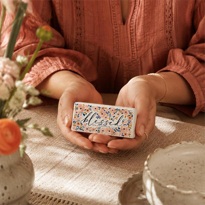 Scripture Block Plaque (Floral)