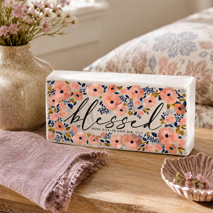 Scripture Block Plaque (Floral)