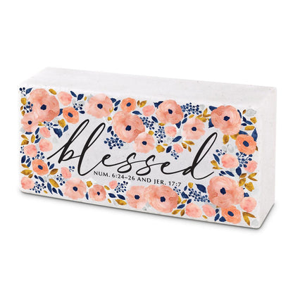 Scripture Block Plaque (Floral)