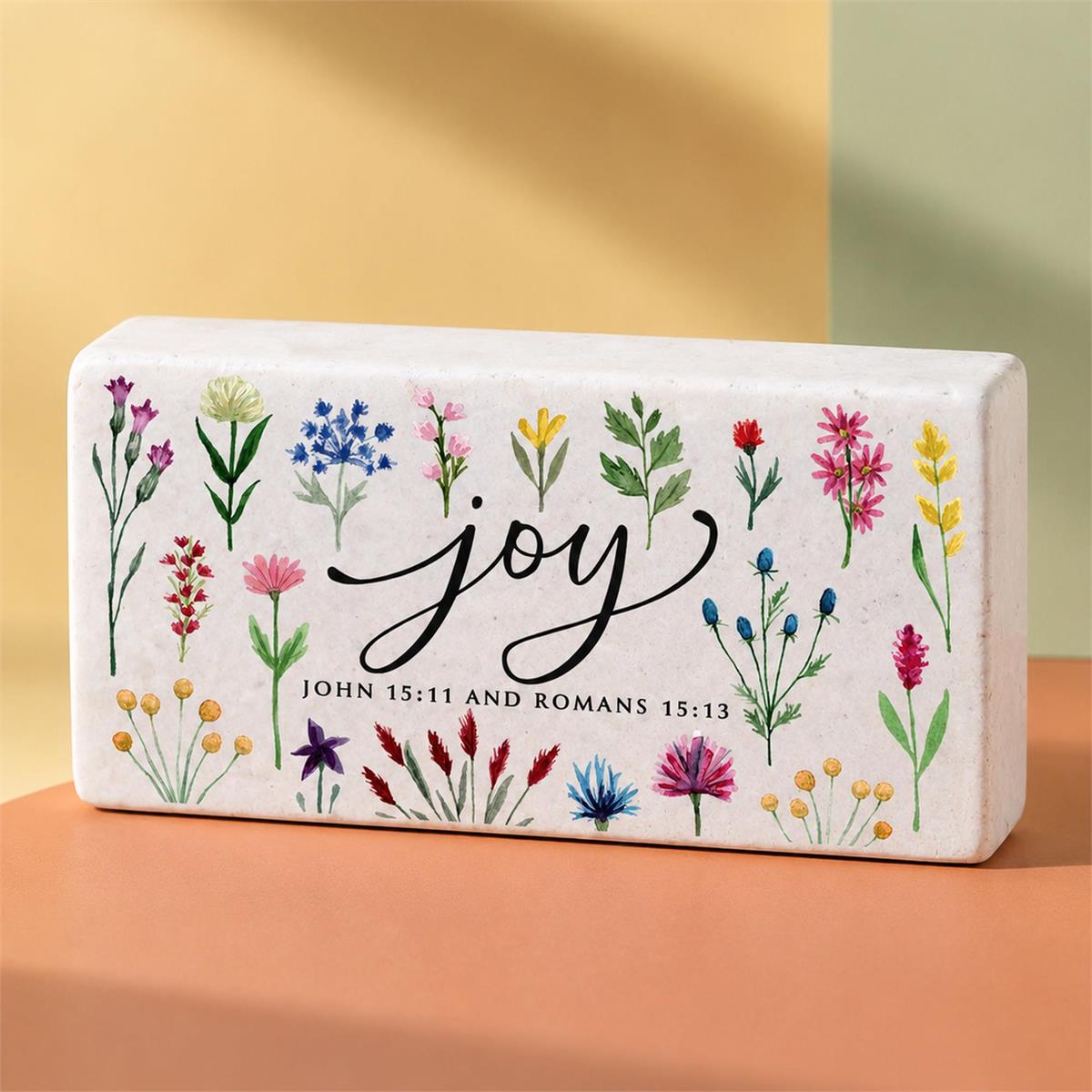 Scripture Block Plaque (Floral)