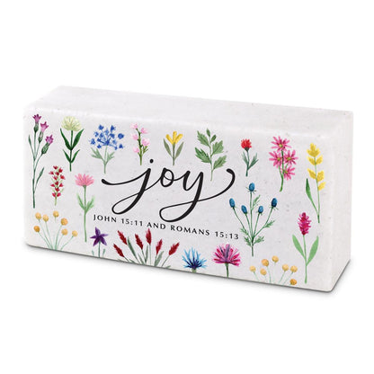 Scripture Block Plaque (Floral)