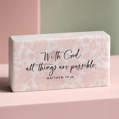 Scripture Block Plaque (Floral)