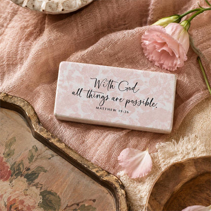 Scripture Block Plaque (Floral)
