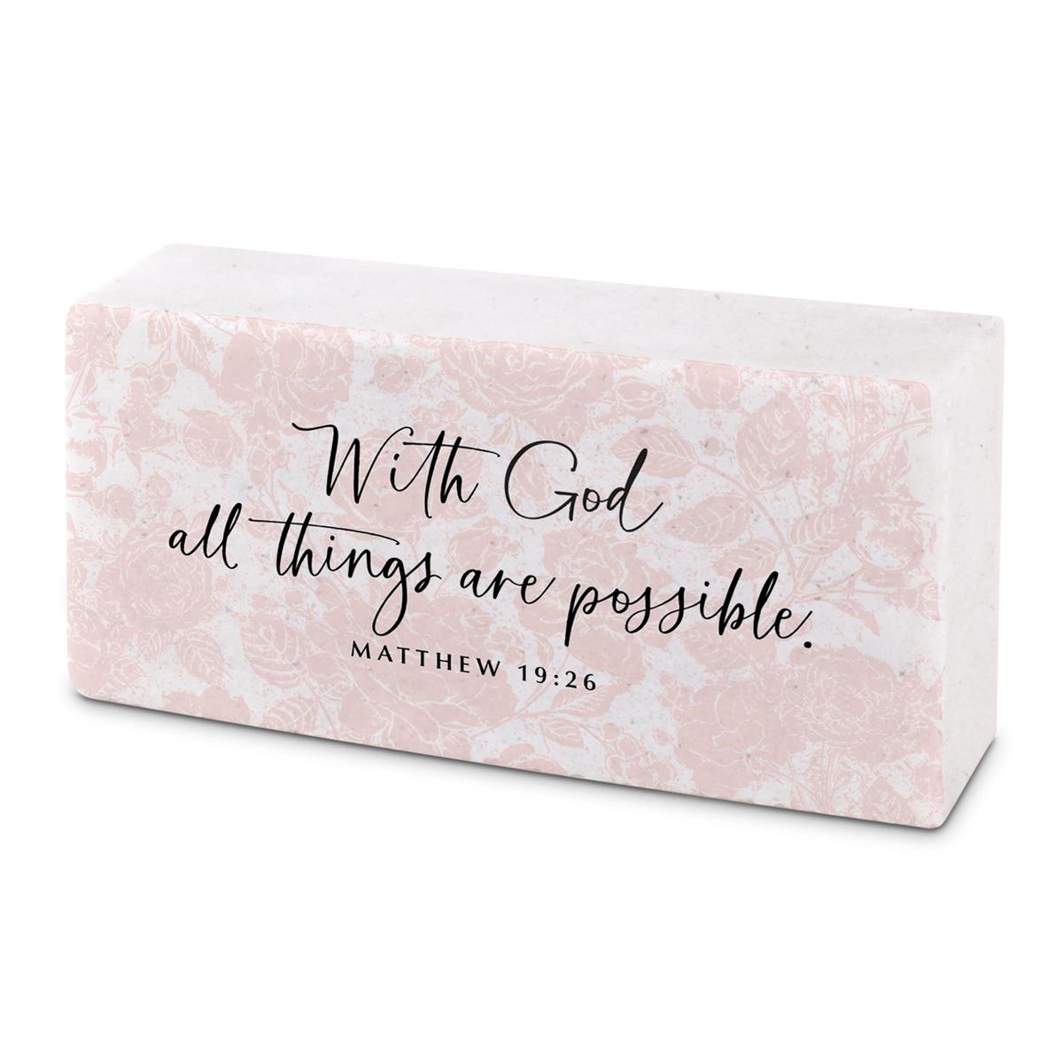 Scripture Block Plaque (Floral)