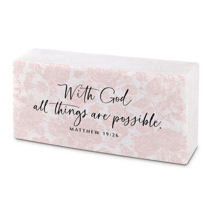 Scripture Block Plaque (Floral)