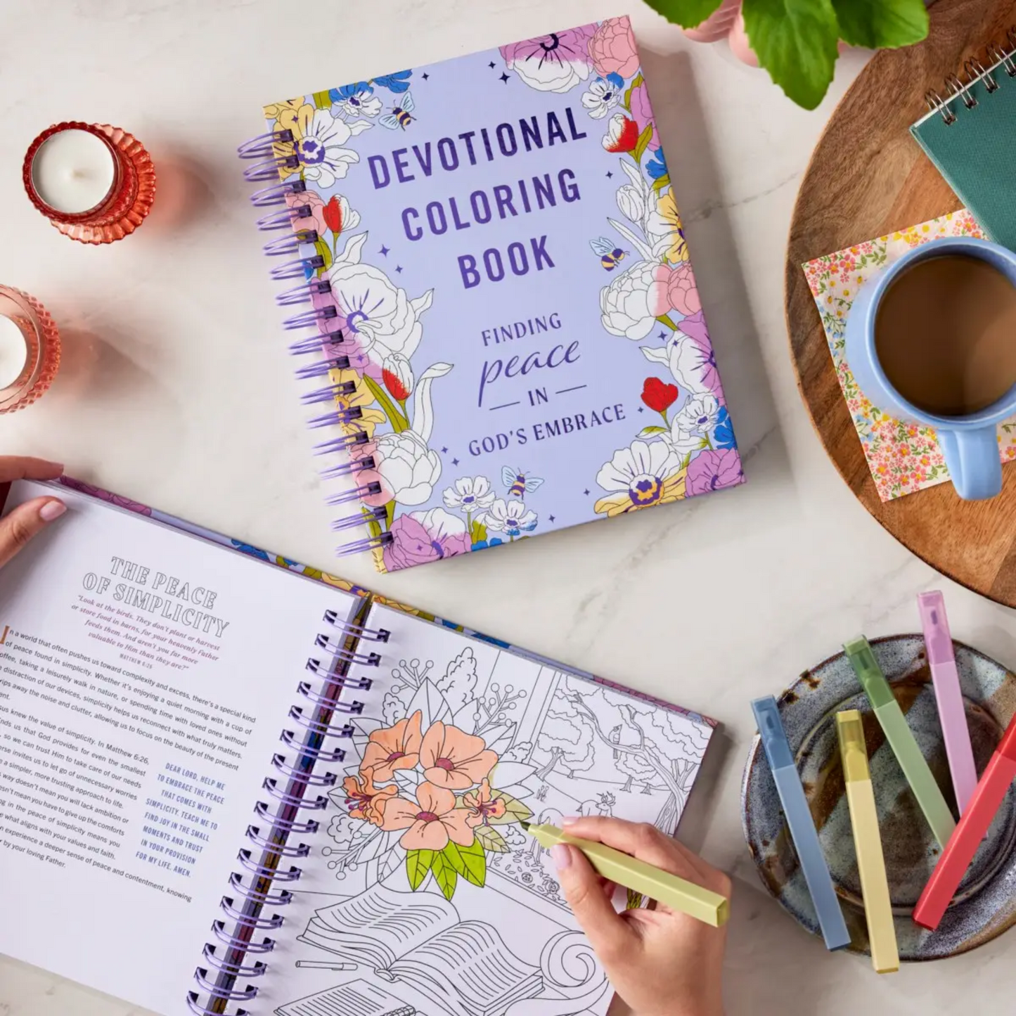 Finding Peace in God's Embrace: Devotional Coloring Book (U3621)