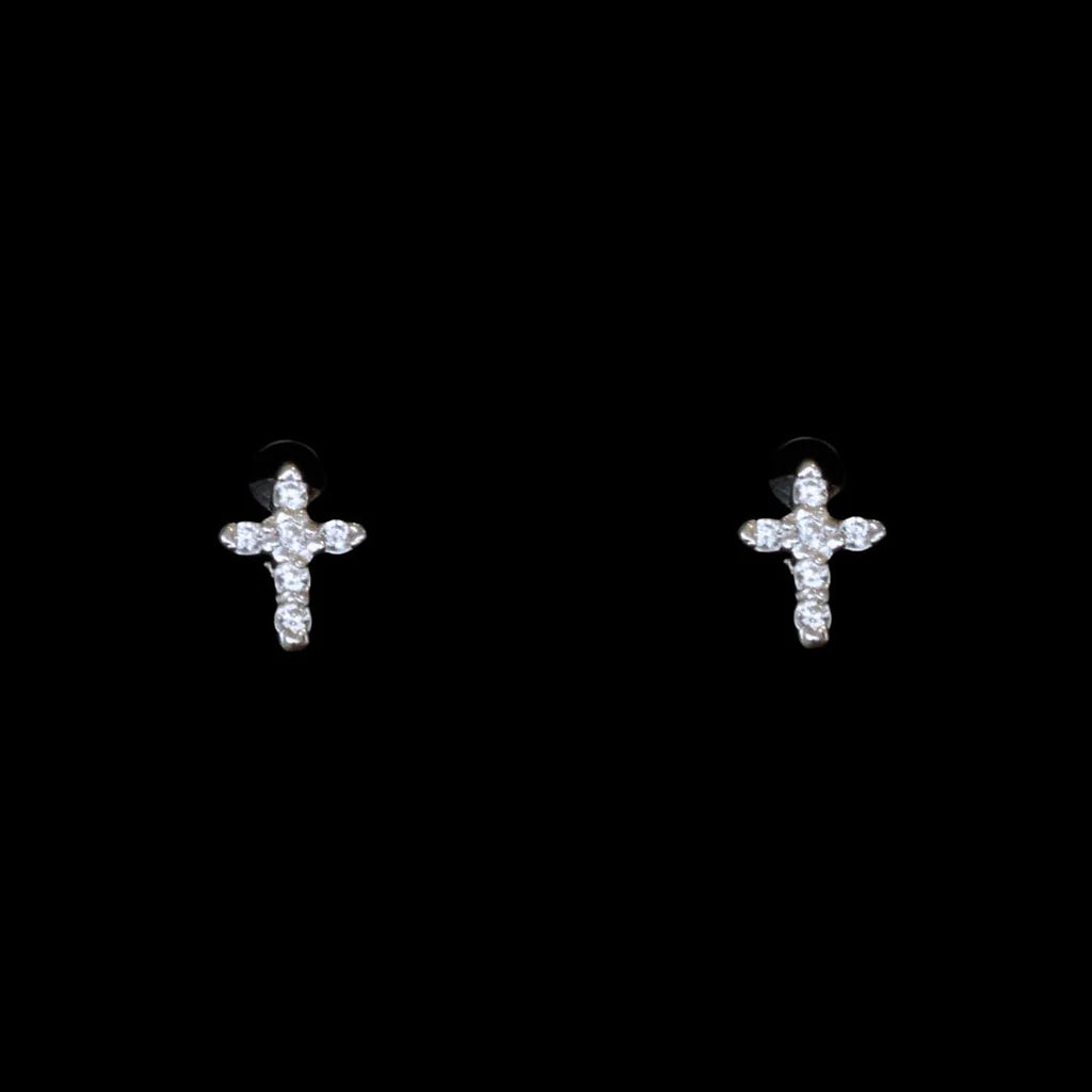 Clarity Cross Earrings (925 Silver)