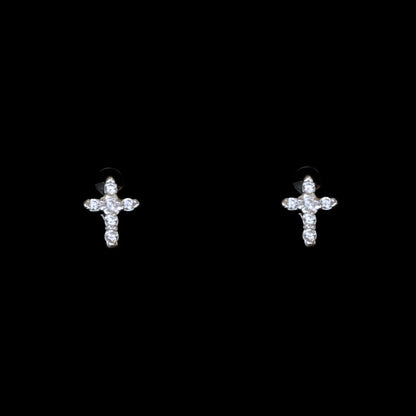 Clarity Cross Earrings (925 Silver)