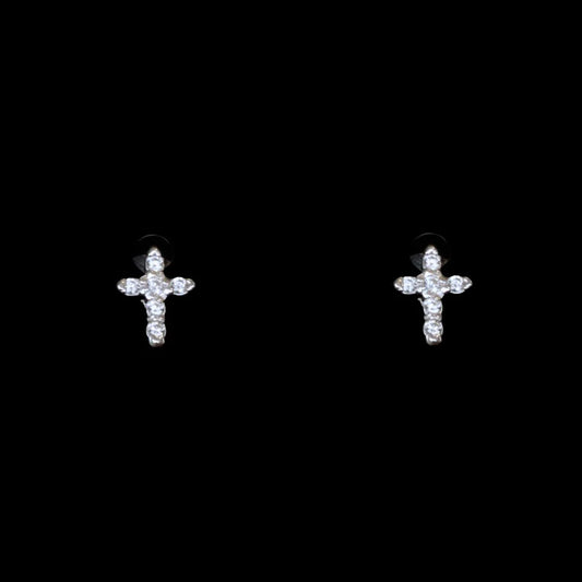 Clarity Cross Earrings (925 Silver)