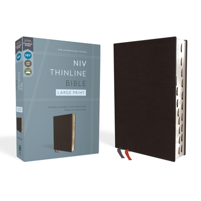 NIV Thinline, Large Print Bible, Black Bonded Leather (Indexed)