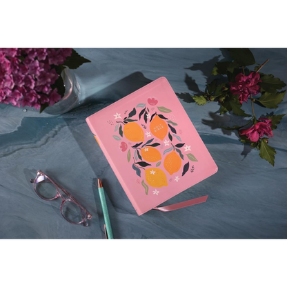NIV, Journal the Word Bible, Double-Column, Cloth over Board, Lemon