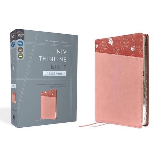NIV Thinline Bible, Large Print, Pink Leathersoft (Indexed)