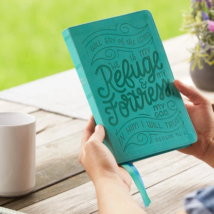 NKJV Thinline Youth Edition Bible, Verse Art Cover Collection, Turquoise Leathersoft