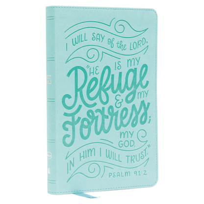NKJV Thinline Youth Edition Bible, Verse Art Cover Collection, Turquoise Leathersoft