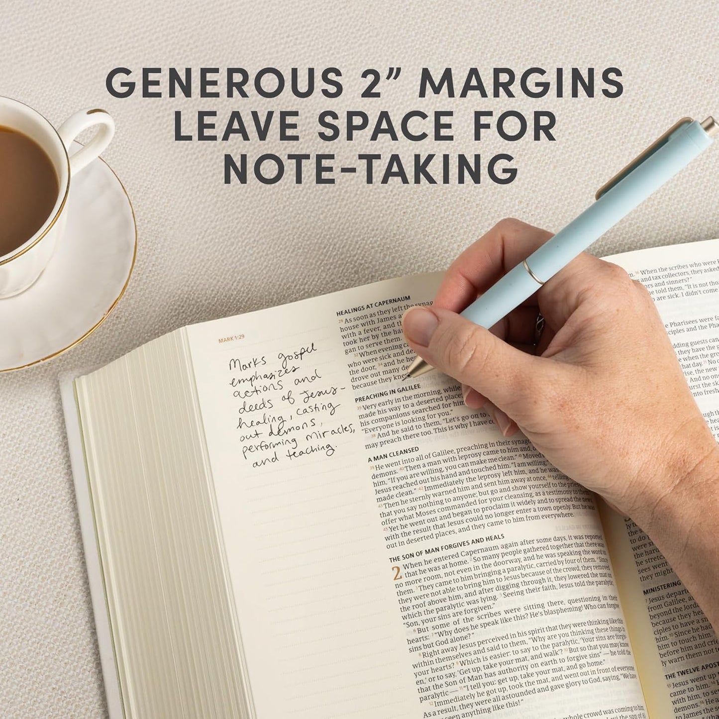 CSB Notetaking Bible, Hosanna Revival Edition - Lemon Cloth Over Board