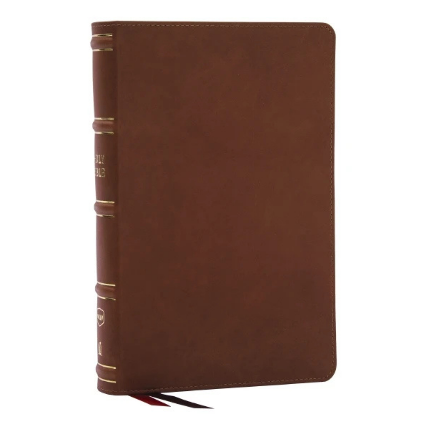 NKJV Single-Column Reference Bible, Verse-by-verse, Brown Genuine Leather