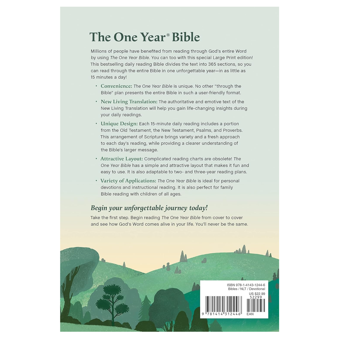 NLT, The One Year Bible - Large Print Thinline Edition (Softcover)