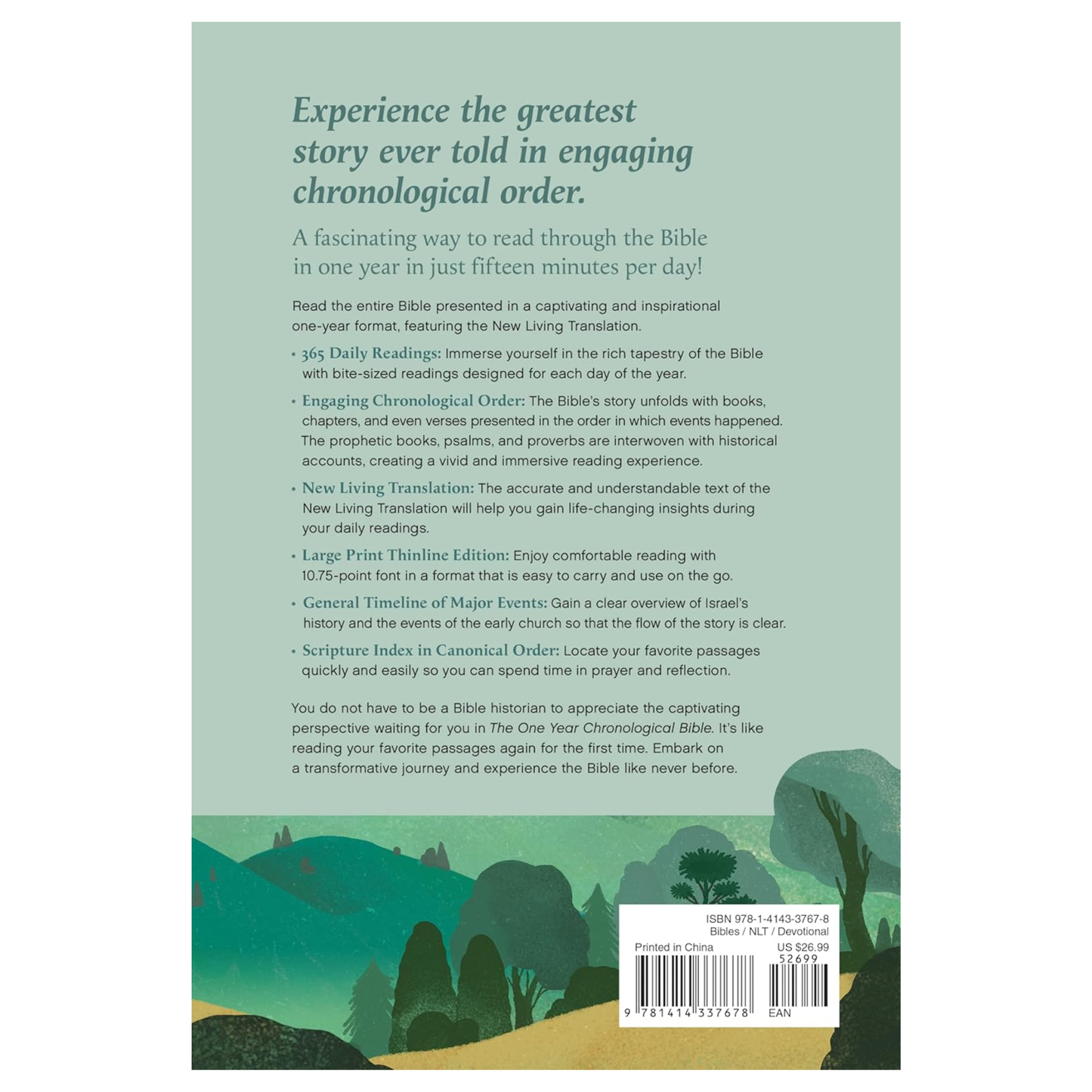 NLT, The One Year Chronological Bible, Large Print Thinline Edition