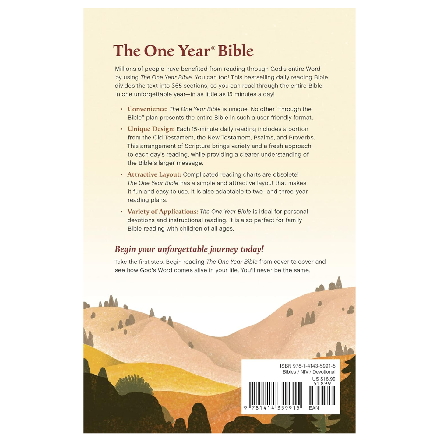NIV, The One Year Bible (Softcover)