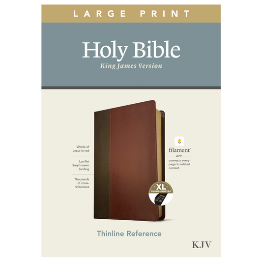 KJV Large Print Thinline Reference Bible (Indexed) Brown/Mahogany