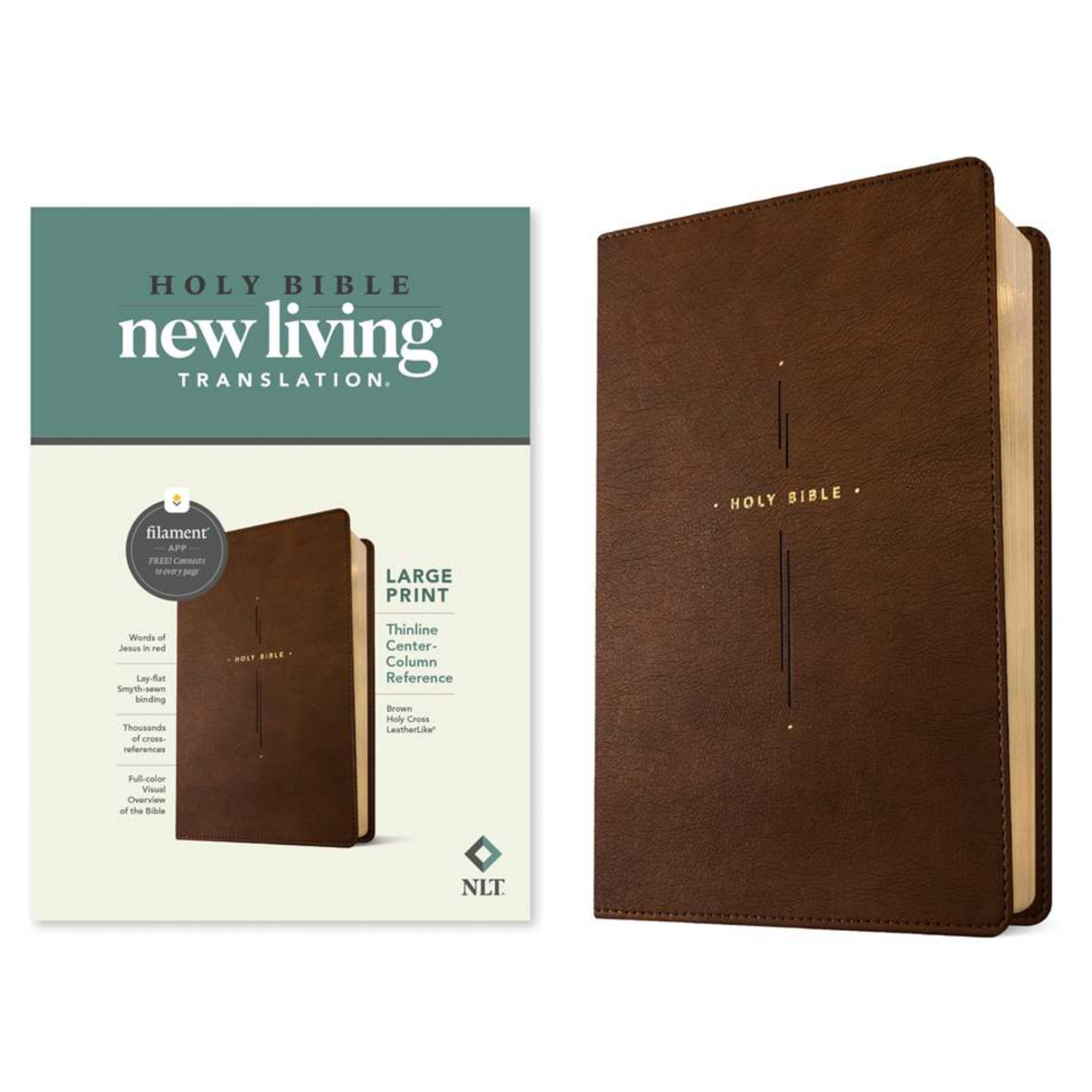 NLT Large Print Thinline Center-Column Reference Bible