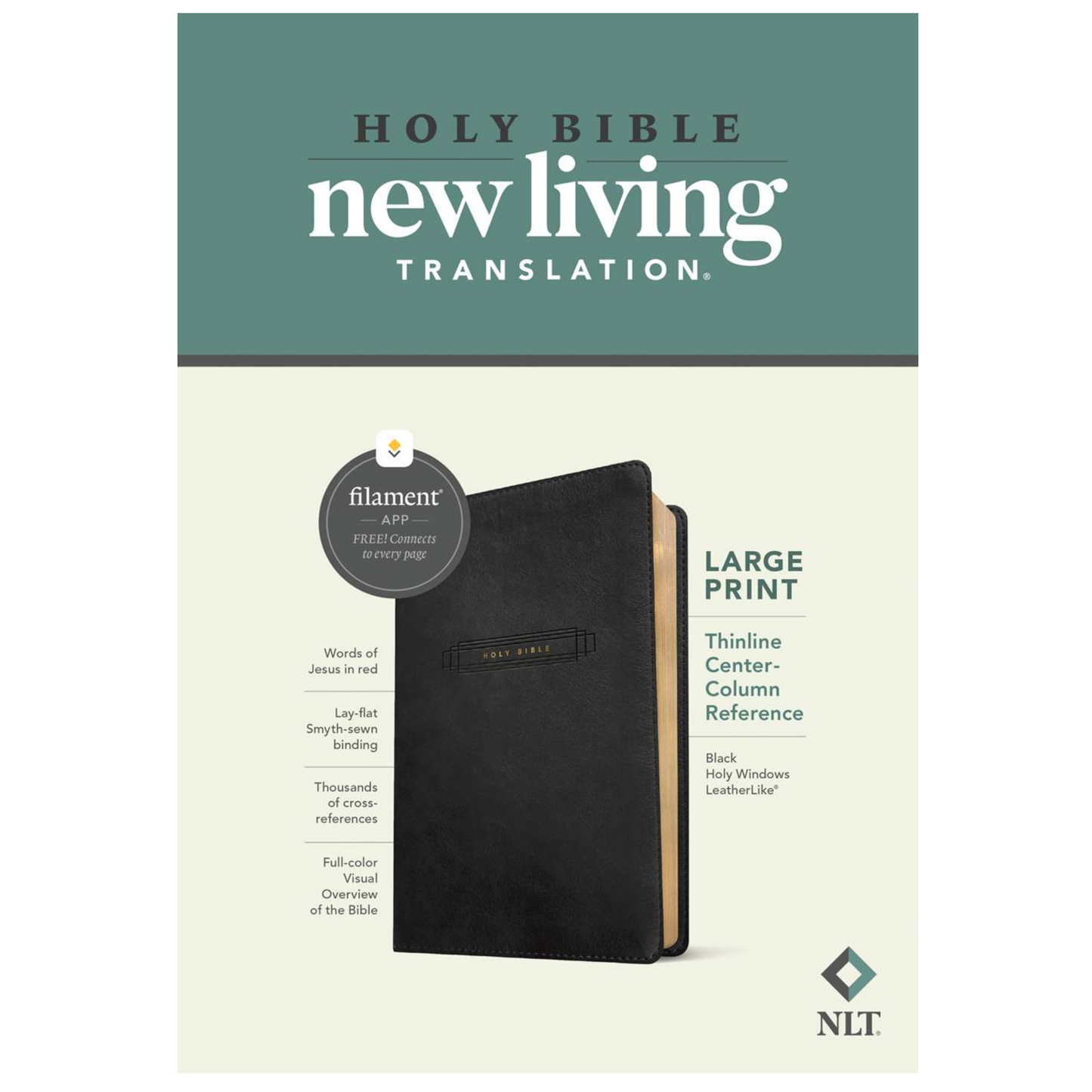 NLT Large Print Thinline Center-Column Reference Bible