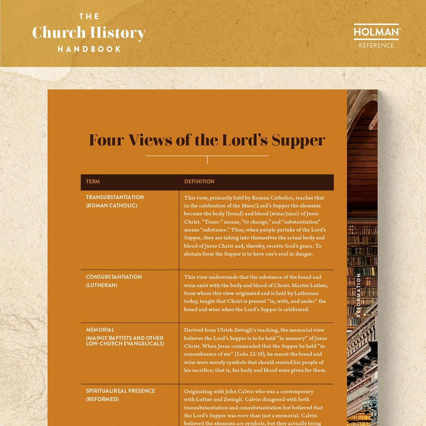 The Church History Handbook, Mocha Cloth Over Board