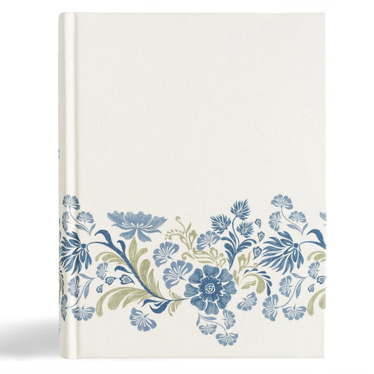 CSB Notetaking Bible, Large Print Edition - Cream Floral Cloth Over Board